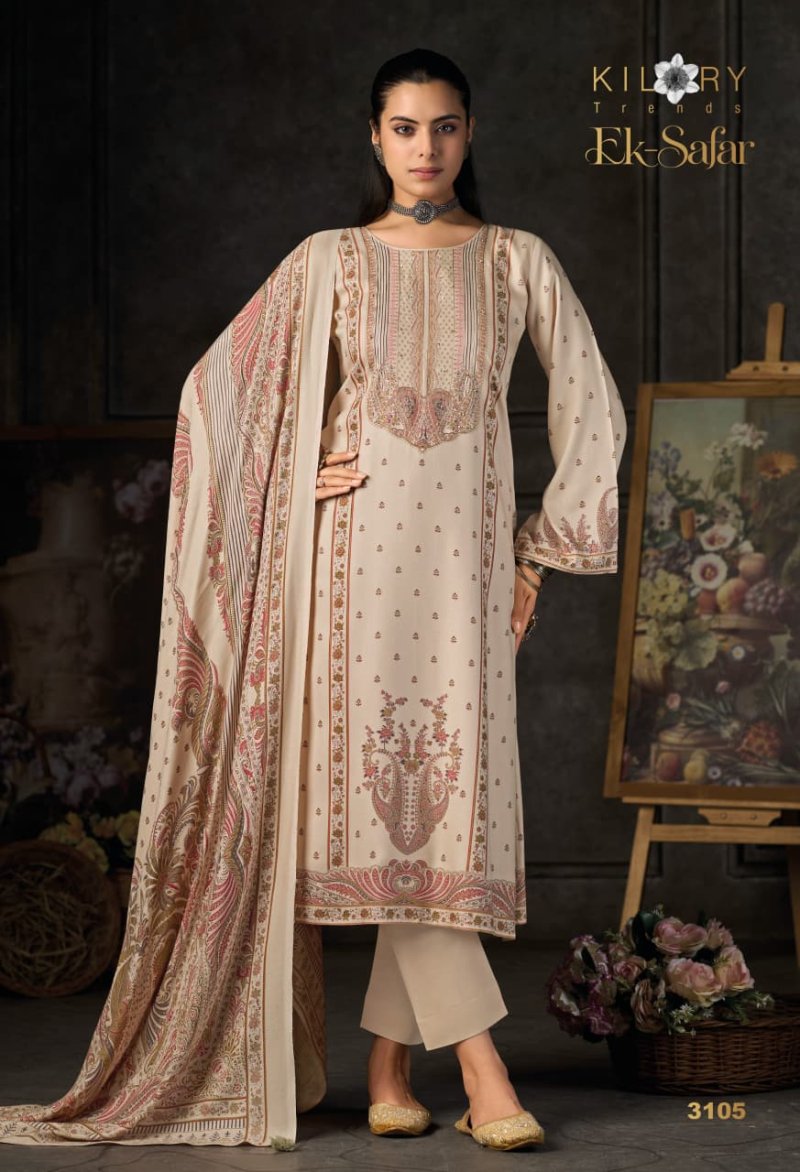 Ek Safar By Kilory Viscose Pashmina Dress Material